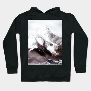 Panoramic View Of Everest Mountain Painting Hoodie